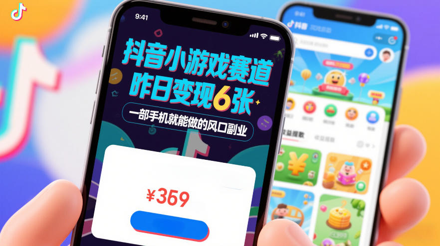 抖音小游戏赛道，昨日变现600+，零基础一部手机就能做的风口副业【揭秘】-悟思笔记，一个低调的学习营。