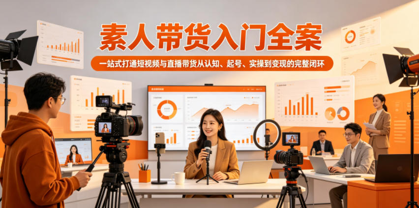 素人带货入门全案，一站式打通短视频与直播带货从认知、起号、实操到变现的完整闭环-悟思笔记，一个低调的学习营。