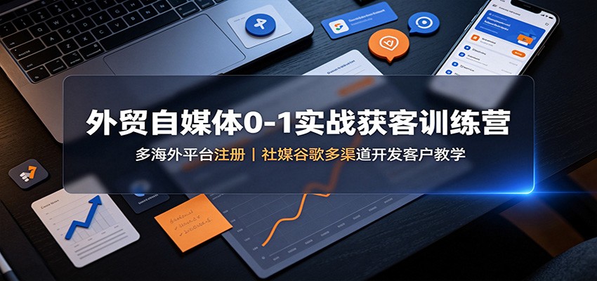 外贸自媒体0-1实战获客训练营：多海外平台注册，社媒谷歌多渠道开发客户教学-悟思笔记，一个低调的学习营。
