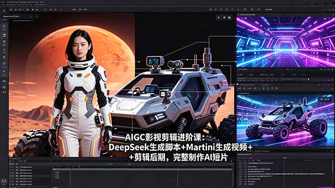 AIGC影视剪辑进阶课：DeepSeek生成脚本+Martini生成视频+剪辑后期，完整制作AI短片-悟思笔记，一个低调的学习营。