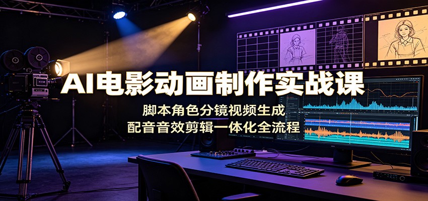 AI电影动画制作实战课：脚本角色分镜视频生成，配音音效剪辑一体化全流程-悟思笔记，一个低调的学习营。