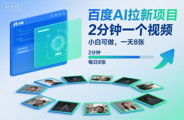 百度AI拉新项目，2分钟一个视频，小白可做，一天8张【附案例+保姆级教程】-悟思笔记，一个低调的学习营。