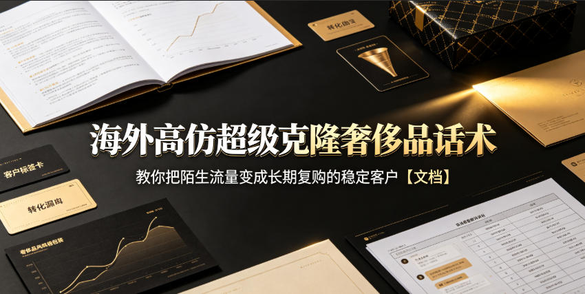 海外高仿超级克隆奢侈品话术，教你把陌生流量变成长期复购的稳定客户【文档】-悟思笔记，一个低调的学习营。