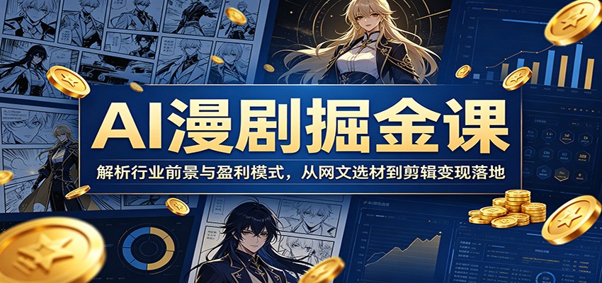 AI漫剧掘金课：解析行业前景与盈利模式，从网文选材到剪辑变现落地-悟思笔记，一个低调的学习营。