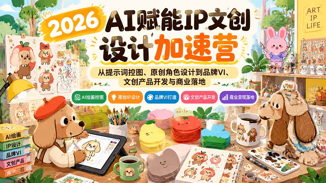 2026AI赋能IP文创设计加速营：从提示词控图、原创角色设计到品牌VI、文创产品开发与商业落地-悟思笔记，一个低调的学习营。