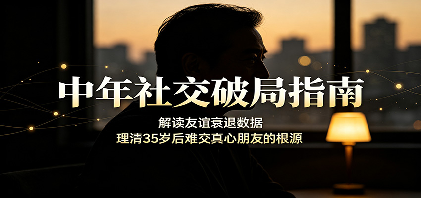中年社交破局指南：解读友谊衰退数据，理清35岁后难交真心朋友的根源-悟思笔记，一个低调的学习营。