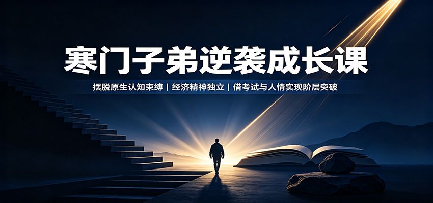 寒门子弟逆袭成长课：摆脱原生认知束缚，经济精神独立，借考试与人情实现阶层突破-悟思笔记，一个低调的学习营。