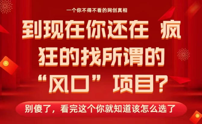马上26年了，你还在找所谓的风口项目？别傻了，看完这个你全都懂了！【揭秘】-悟思笔记，一个低调的学习营。