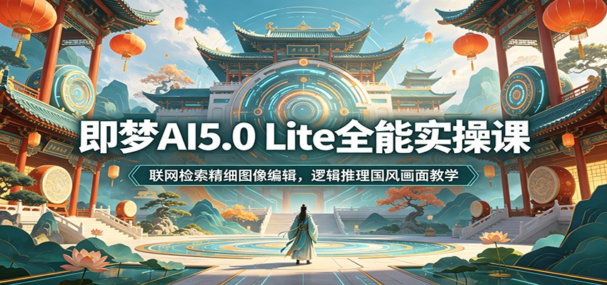 即梦AI5.0 Lite全能实操课：联网检索精细图像编辑，逻辑推理国风画面教学-悟思笔记，一个低调的学习营。