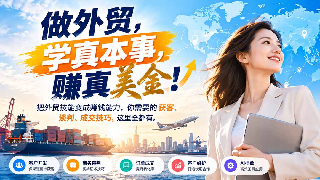 做外贸，学真本事，赚真美金！把外贸技能变成赚钱能力，你需要的获客、谈判、成交技巧，这里全都有-悟思笔记，一个低调的学习营。