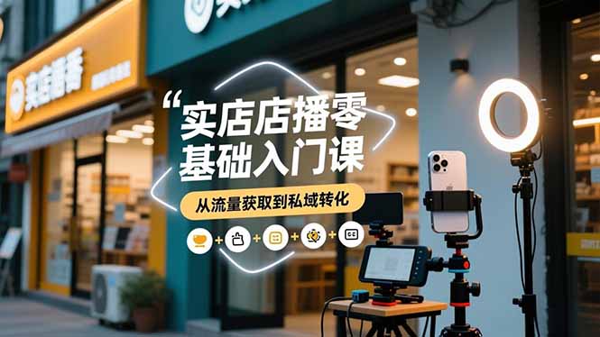 实体店播零基础入门课，实体店+短视频+直播+微信生态+私域社群，从流量获取到私域转化-悟思笔记，一个低调的学习营。