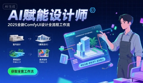 AI赋能设计师， 2025全新comfyui设计全流程工作流 ，室内-建筑-景观-美术，零基础直接上手-悟思笔记，一个低调的学习营。