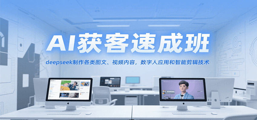 AI获客速成班，deepseek制作各类图文、视频内容，数字人应用和智能剪辑技术-悟思笔记，一个低调的学习营。
