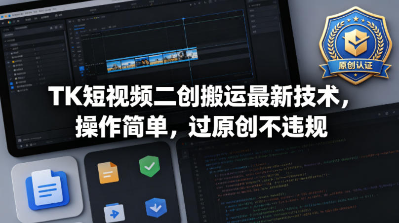 TK短视频二创搬运最新技术，操作简单，过原创不违规-悟思笔记，一个低调的学习营。