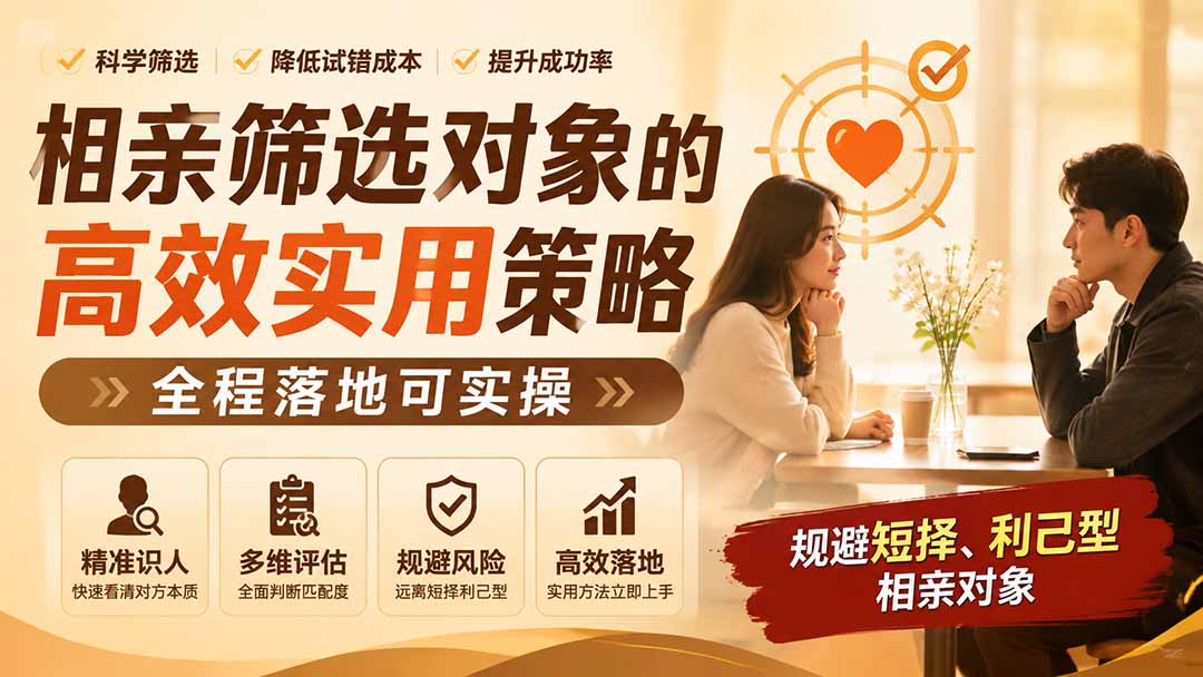 付费文章：相亲筛选对象的高效实用策略，全程落地可实操，规避短择、利己型相亲对象-悟思笔记，一个低调的学习营。