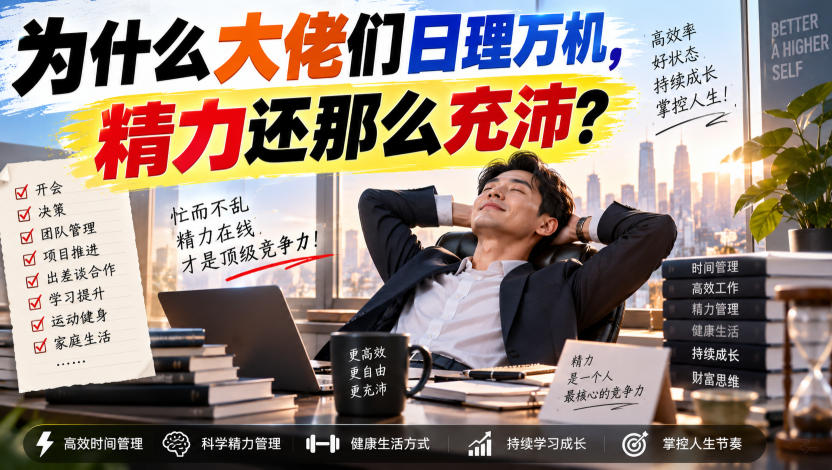 付费文章：为什么大佬们日理万机，精力还那么充沛？-悟思笔记，一个低调的学习营。