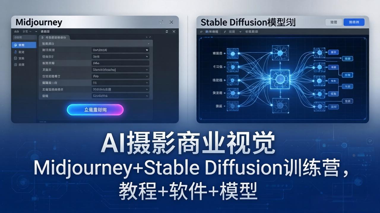 AI摄影商业视觉Midjourney+Stable Diffusion训练营，教程+软件+模型-悟思笔记，一个低调的学习营。