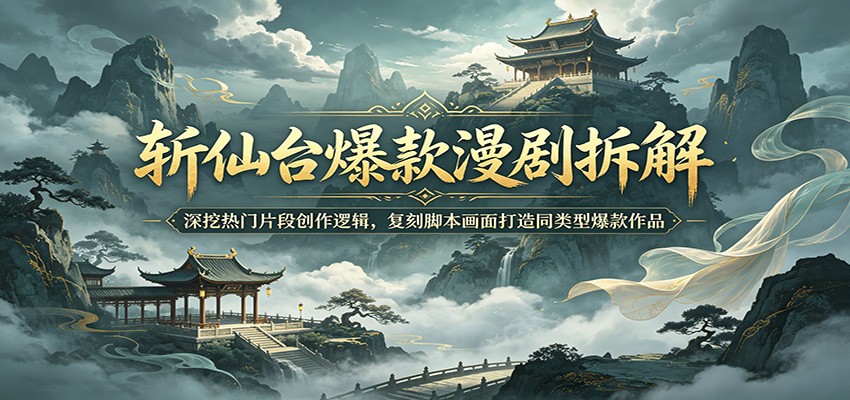 斩仙台爆款漫剧拆解：深挖热门片段创作逻辑，复刻脚本画面打造同类型爆款作品-悟思笔记，一个低调的学习营。