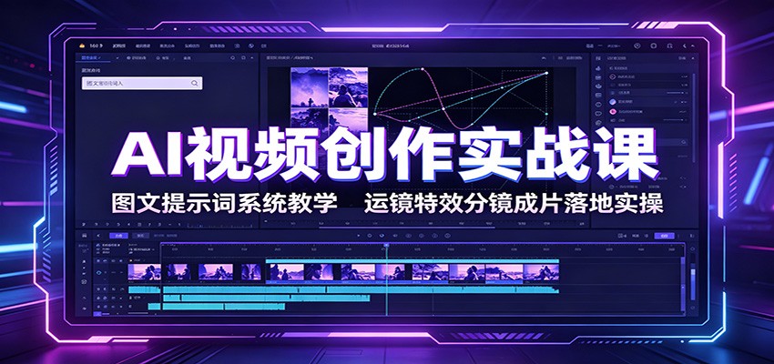 AI视频创作实战课：图文提示词系统教学，运镜特效分镜成片落地实操-悟思笔记，一个低调的学习营。