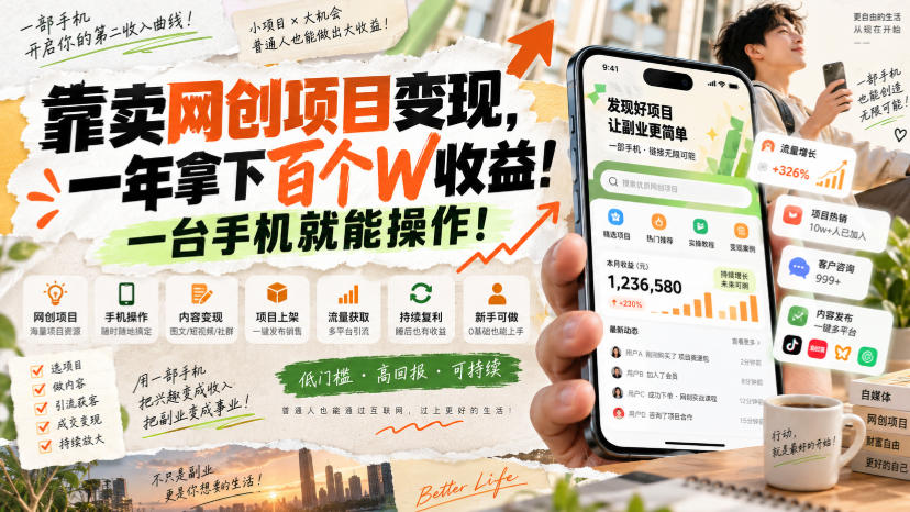 网创小程序虚拟资料变现，一年拿下百万收益，一部手机就可以做，0成本变现副业！-悟思笔记，一个低调的学习营。