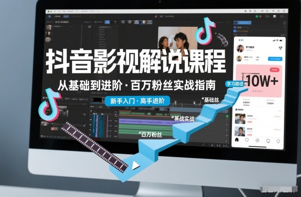 抖音百万粉丝影视解说课程，基础到进阶课，适合新手和进阶学习-悟思笔记，一个低调的学习营。