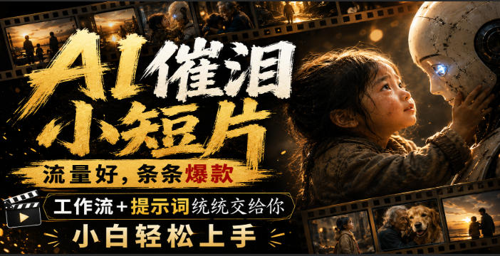 AI催泪小短片，流量好，条条爆款，工作流+提示词统统交给你，小白轻松上手-悟思笔记，一个低调的学习营。