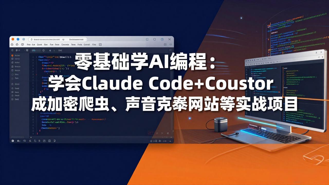零基础学AI编程：学会Claude Code+Cursor完成加密爬虫、声音克隆网站等实战项目-悟思笔记，一个低调的学习营。