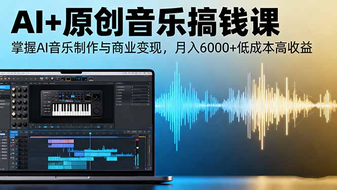 AI+原创音乐搞钱课：掌握AI音乐制作与商业变现，月入6000+低成本高收益-悟思笔记，一个低调的学习营。