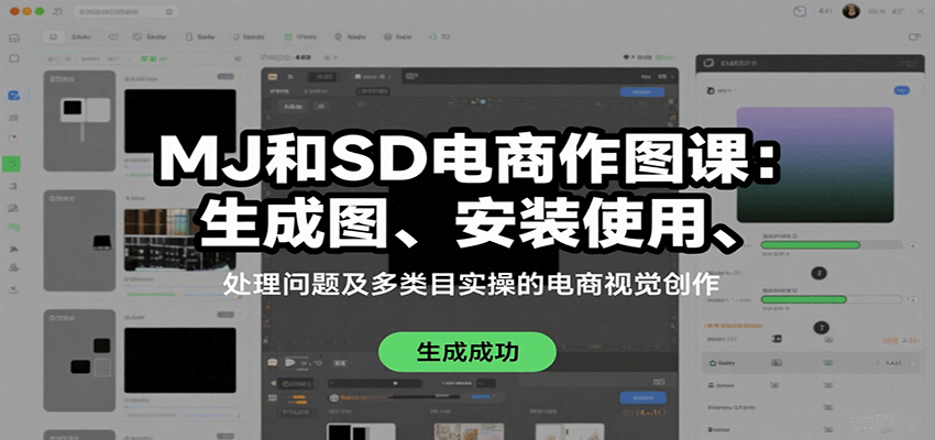 MJ和SD电商作图课：生成图、安装使用、处理问题及多类目实操的电商视觉创作-悟思笔记，一个低调的学习营。