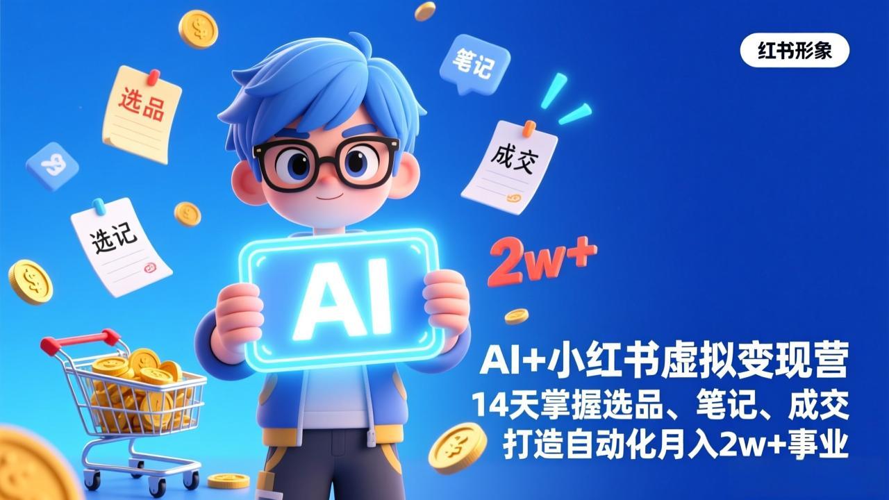 AI+小红书虚拟变现营(完结-悟思笔记，一个低调的学习营。