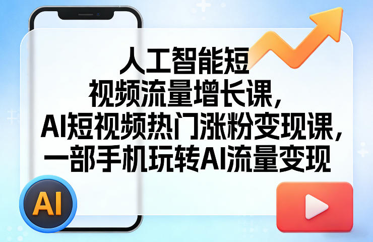 人工智能短视频流量增长课，AI短视频热门涨粉变现课，一部手机玩转AI流量变现-悟思笔记，一个低调的学习营。