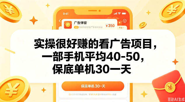实操很好做的看广告项目，一部手机平均40-50，保底30单机一天【揭秘】-悟思笔记，一个低调的学习营。