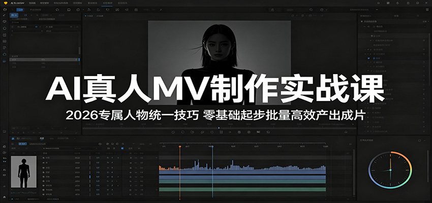 AI真人MV制作实战课：2026专属人物统一技巧，零基础起步批量高效产出成片-悟思笔记，一个低调的学习营。