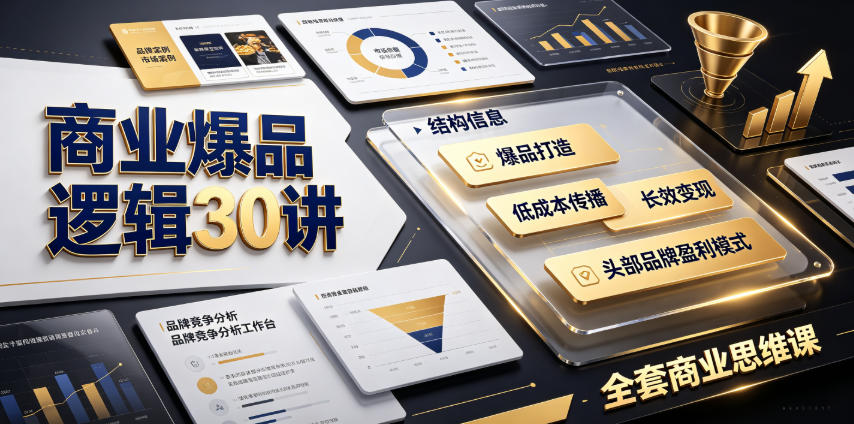 商业爆品逻辑30讲｜拆解各行各业头部品牌盈利模式，吃透爆品打造、低成本传播、长效变现全套商业思维课-悟思笔记，一个低调的学习营。
