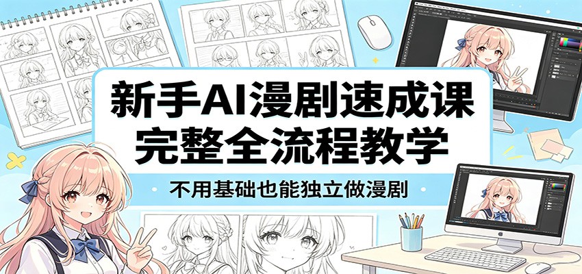 新手AI漫剧速成课：完整全流程教学，不用基础也能独立做漫剧-悟思笔记，一个低调的学习营。