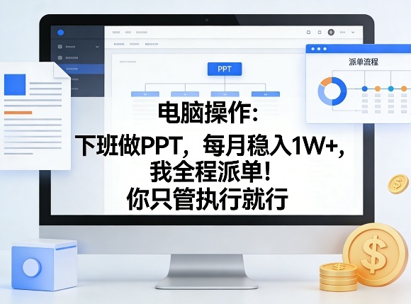 电脑操作：下班做PPT，每月稳入1W+，我全程派单！你只管执行就行【揭秘】-悟思笔记，一个低调的学习营。