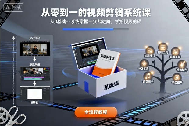 从零到一的视频剪辑系统课，从0基础–系统掌握–实战进阶，学拍视频剪辑-悟思笔记，一个低调的学习营。