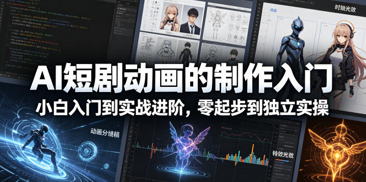 AI短剧动画的制作入门，小白入门到实战进阶，零起步到独立实操-悟思笔记，一个低调的学习营。