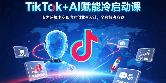 TikTok+AI赋能冷启动课：专为跨境电商和内容创业者设计，全套解决方案-悟思笔记，一个低调的学习营。