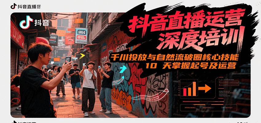 抖音直播运营深度培训，千川投放与自然流核心技能，10天掌握起号及运营(6-7月新课)-悟思笔记，一个低调的学习营。