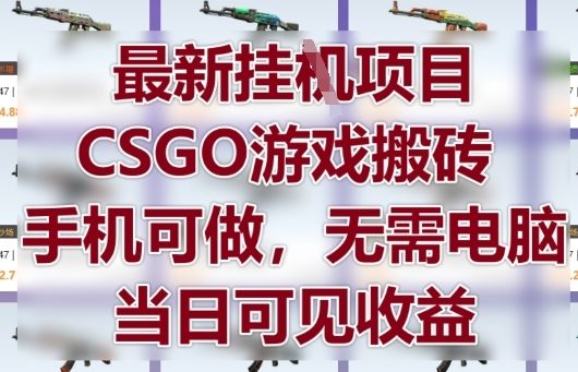 最新挂G项目，CSGO游戏搬砖，手机可做，无需电脑，当日见收益【揭秘】-悟思笔记，一个低调的学习营。