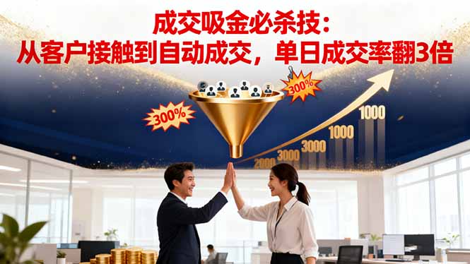 吸金成交营销必杀技：从客户接触到自动成交，单日成交率翻3倍-悟思笔记，一个低调的学习营。