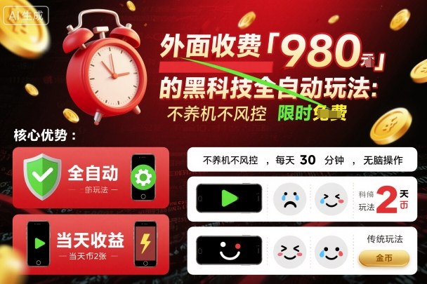 外面收费980的黑科技全自动玩法，不养机不风控，每天30分钟，无脑操作，当天收益2张【揭秘】-悟思笔记，一个低调的学习营。