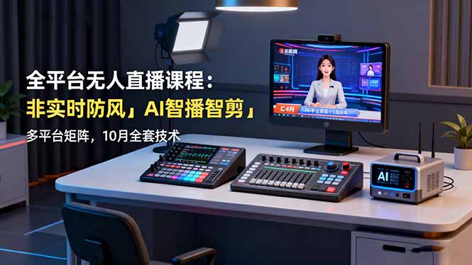 全平台无人直播课程：非实时防风＋AI智播智剪＋多平台矩阵，10月全套技术-悟思笔记，一个低调的学习营。