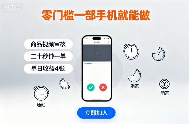 零门槛一部手机就能做，商品视频审核，通勤躺家碎片时间都能做，二十秒钟一单，单日收益4张【揭秘】-悟思笔记，一个低调的学习营。